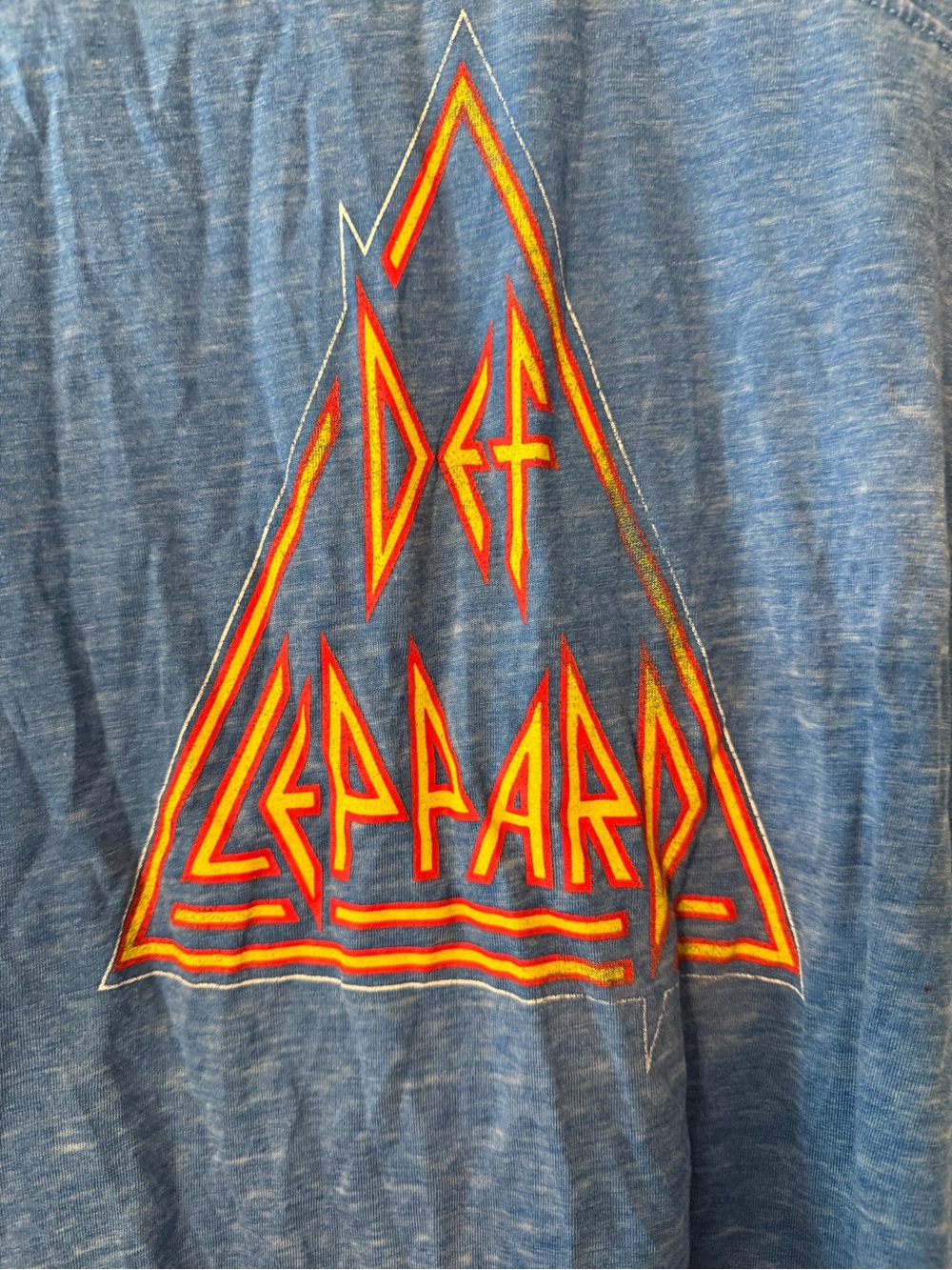 Def Leppard Blue V-Neck Short Sleeve Tee for Women - Picture 2 of 6